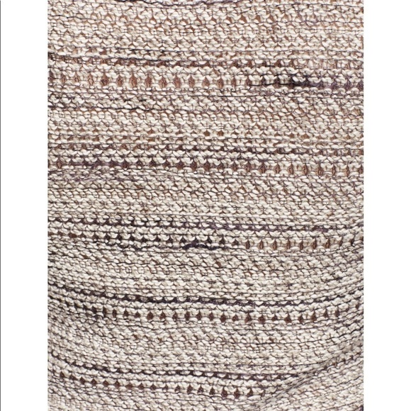 VINCE LOOSE KNIT SLEEVELESS STRIPE BEIGE LOW U NECK SWEATER - Picture 5 of 6